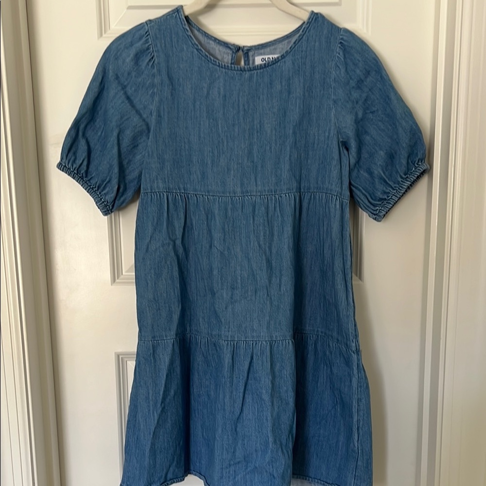 Old Navy Blue Casual Puff Sleeve Sundress, size Medium (8)